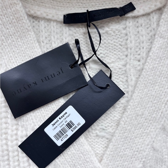 Jenni Kayne Cable Cocoon Cardigan XS Ivory Alpaca Wool NWT - Picture 3 of 4